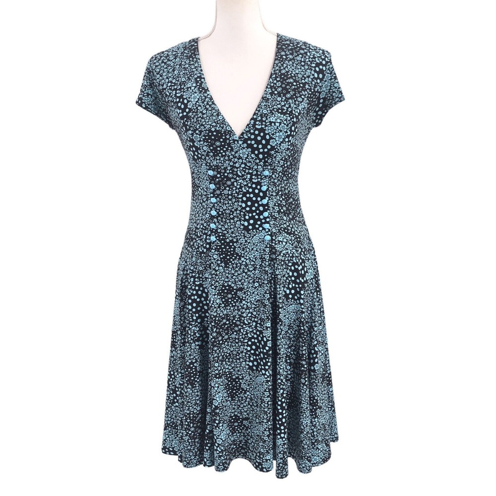 Elegant Blue Patterned Dress